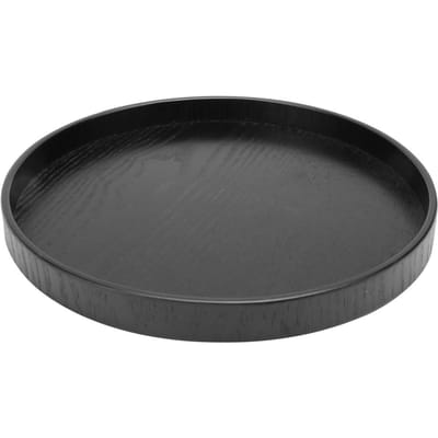 Houten Zwarte Ronde Theekop Dienblad Borden Houder Serveren Theehuis Café Thee BordZwart 24cm 24cm / 9.4in black