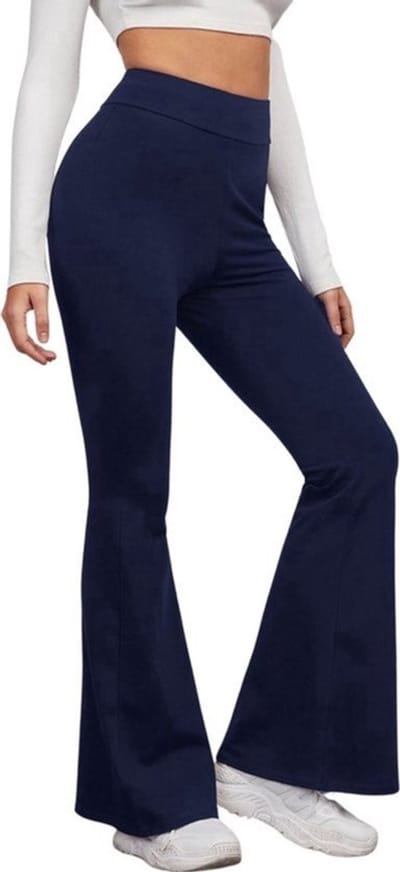 Fashionable Dames Fishtail Pants / Flare Broek | Wijde Broek | Navy - L