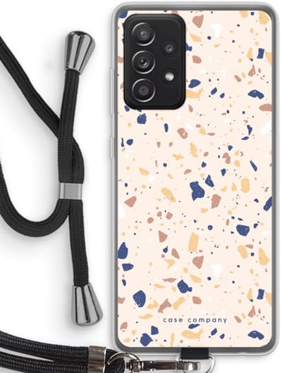 Case Company® - Hoesje met koord geschikt voor Samsung Galaxy A52s 5G hoesje met Koord - Terrazzo N°23 - Telefoonhoesje met Zwart Koord - Bescherming aan alle Kanten en Over de Schermrand