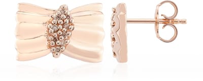 Cavill - Zilveren Oorbellen met Roségoudlaag - 0,097 Ct I1 Argyle Rose Diamanten - Ronde Briljantgeslepen Edelstenen - Luxe Elegante Dames Oorbellen
