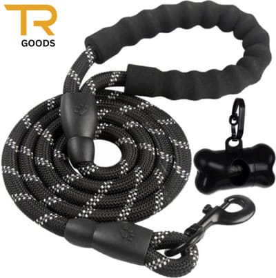 T.R. Goods - Hondenriem 300cm / 3 Meter - Reflecterend - Extra Sterk - Zacht handvat - Met GRATIS poepzakjes houder en zakjes