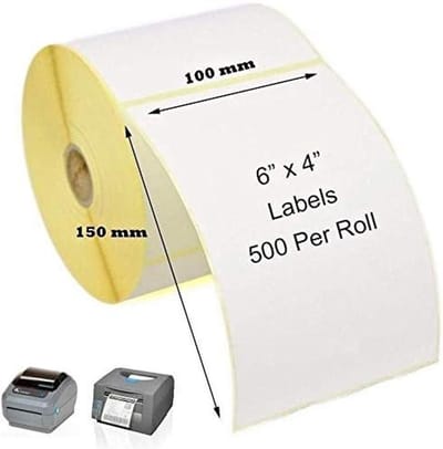 5 Rollen Thermische Etiketten Wit (100x150mm) - 2500 Stickers voor Adresetiketten en Verzending