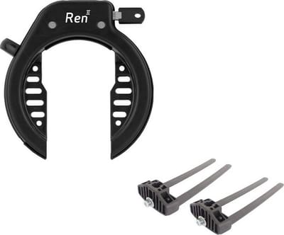 AXA Ren 2 Zwart + Flex Mount Bevestigingsset Zwart