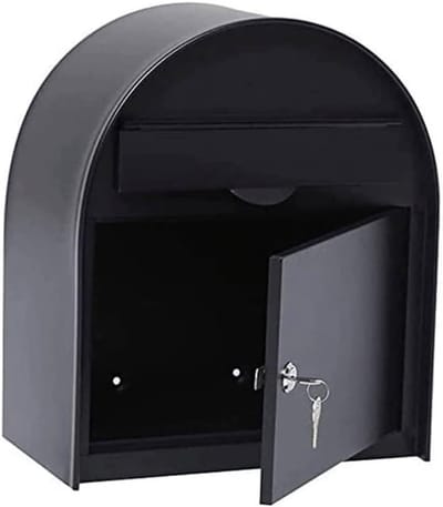 Brievenbus voor buiten - Wandbrievenbus beveiligd - Post veilig ontvangen - Inclusief 2 sleutels - 32x18x38cm - Zwart