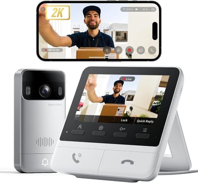 Videodeurbel met Camera 2K HD Draadloos WiFi 4,3 Inch Monitor Nachtzicht Bewegingsdetectie Zonder Abonnement