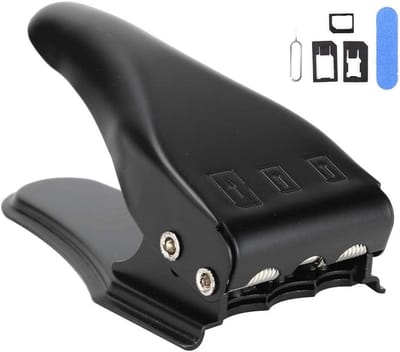 Universele SIM Kaart Cutter 3-in-1 voor Standaard, Micro en Nano SIM met 3 SIM Adapters en Eject Pin voor Gemakkelijk Gebruik