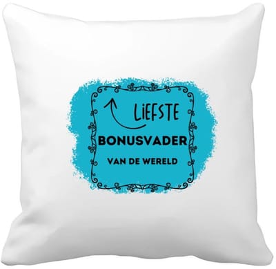 Akyol - liefste bonusvader van de wereld Kussen hoes - Vader - de liefste bonusvader - vader cadeautjes - vaderdag - verjaardag - geschenk - kado - 40 bij 40 cm