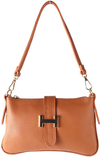 Echt lederen handtas Tirza - Made in Italy - Cognac