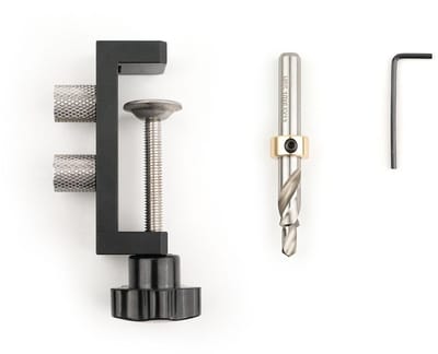 Dailygoods- Boorhulp Aluminium - Boormal - Boorstandaard - Boorgeleider - Geschikt voor 2020/2040/3030/3060/4040 profielen - Inclusief M6 stapboor - Boorhulpstuk