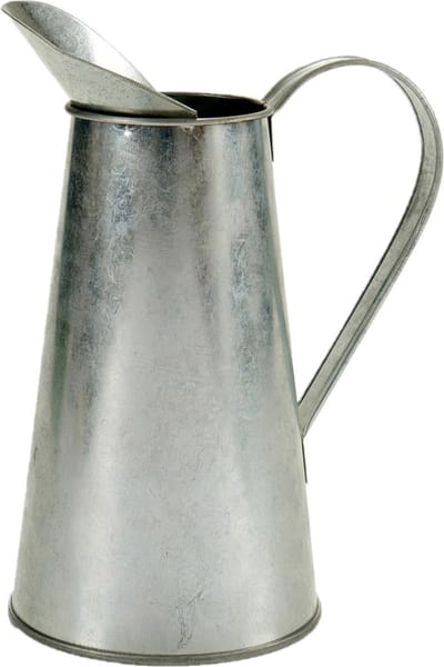 Bloempot - zink - melkkan met handvat - 17 x 11 x 22 cm - plantenbak