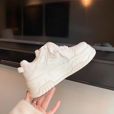 Platform Platform Hoogte Verhogende Board Schoenen Lente Nieuw Leer Witte Schoenen Damesschoenen Casual Schoenen Dames Sneaker 38