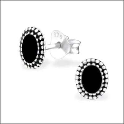 Aramat Jewels | Oorbellen | Zilveren Bali Oorstekers Geoxideerd – 8mm 925 Zilver Etnisch Boho Design | Vierkant-Groen-6mm | | | Zilver | Kinderen, Volwassenen | Verkleurd niet