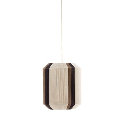 Light & Living Hanglamp Kozana – Ø 36 x 43 cm – Stijlvolle Textiel Lamp In Crème/Donkerbruin – Sfeervolle Ronde Verlichting Voor Woonkamer – Exclusief Lichtbron – E27