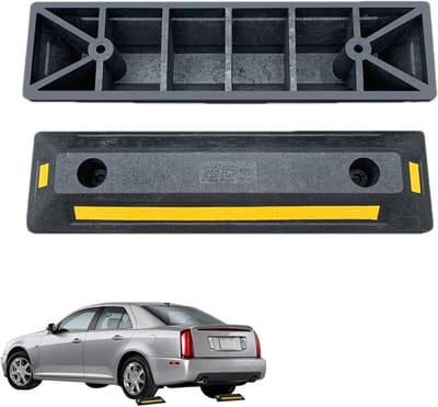 Parkeerplaats opritstopper - Wielgeleider blokken - Voertuigen positioneren - Hoge prestaties weerbestendig - 55 x 17 x 13 cm - Zwart