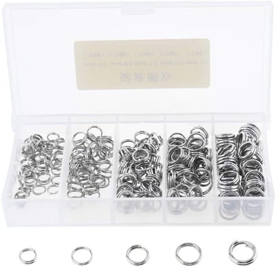 250 Stuks Diverse Maten Ronde RVS Vissen Splitringen, Sterke Metaal Lure Verbinders voor Hengelsport