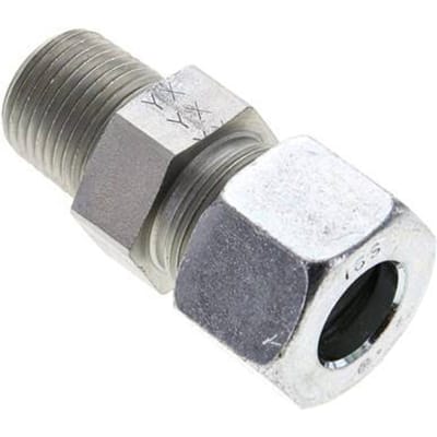 1/2'' NPT Buitendraad x 16S Verzinkt Stalen Rechte Snijring Koppeling 400 Bar DIN 2353