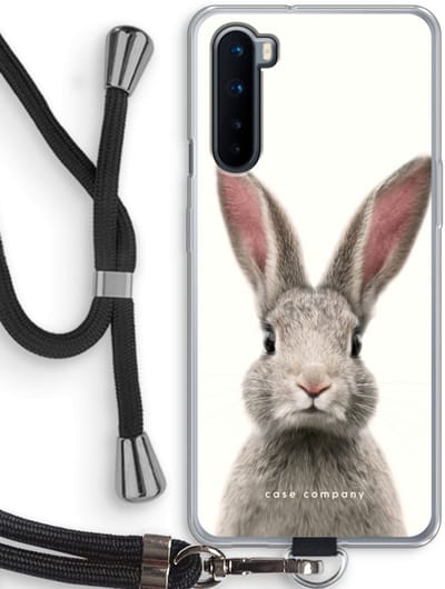 Case Company® - Hoesje met koord geschikt voor OnePlus Nord hoesje met Koord - Daisy - Telefoonhoesje met Zwart Koord - Bescherming aan alle Kanten en Over de Schermrand