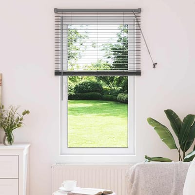 vidaXL - Venetiaanse - jaloezie - Donkergrijs - 130 - x - 70 - cm - 25 - mm - Aluminium