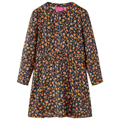 vidaXL-Kinderjurk-met-lange-mouwen-104-marineblauw