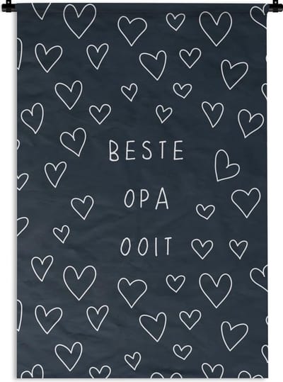 Wandkleed - Wanddoek - Beste opa ooit - Cadeau voor man - Opa - Vaderdag - Spreuken - 90x135 cm - Wandtapijt - Vaderdag cadeautje - Cadeau voor vader en papa