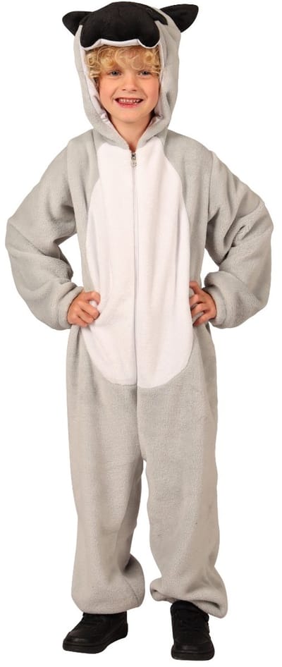 Hondenkostuum kind Kinderen Unisex Grijs / Zwart Dieren Maat 98