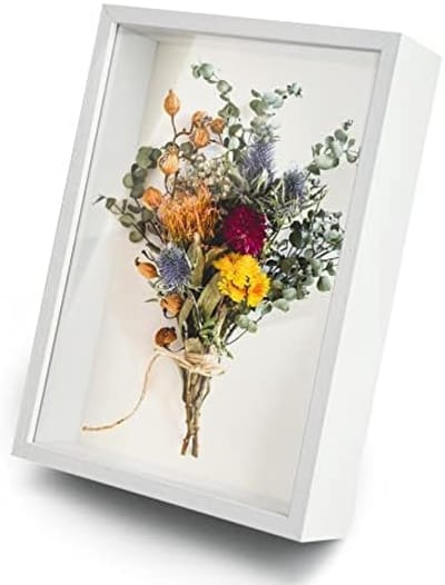 PromoHome Diepe Fotobox - Witte 3D Vitrine voor Herinneringen en Collectibles