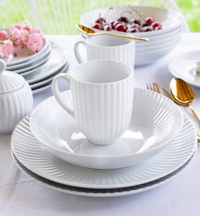 Lubiana Daisy Servies 72 Delen Wit Porselein voor 12 Personen