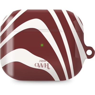 xoxo Wildhearts hoesje geschikt voor AirPods Pro 2 - Boogie Wonderland Red - Ook als telefoonhoesje verkrijgbaar - schokbestendige case - koptelefoonhoes - Beschermhoes met met golvende print - golven - rood