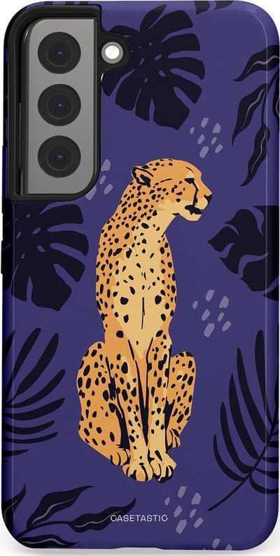 Casetastic Hoesje Geschikt voor Samsung S22 - Stijlvolle Beschermende Duo-layer Case - Cheetah elegantie