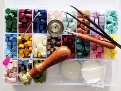 Luxe Lakstempel Set | Ø25mm | met verschillende kleuren wax