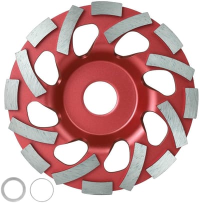 Professionele Diamant Slijpbeker van 125x22.2mm voor Graniet en Beton, Inclusief Reducer Ringen voor Nauwkeurig Slijpen en Snijden