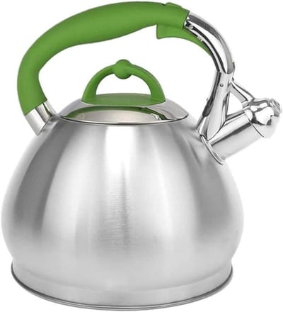 Waterkoker Fluitketel - Theeketel Roestvrij - Koken op Fornuis - Veilige Fluit Melding - 3.4 Liter - Groen