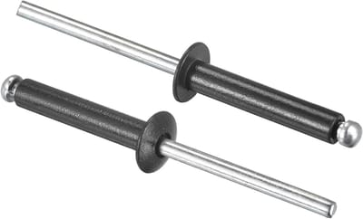 Klinknagels Platte Kop - Bevestigingsmateriaal Metaal - Metalen Platen Verbinden - 25 Stuks Set - 4mm x 20mm - Zwart