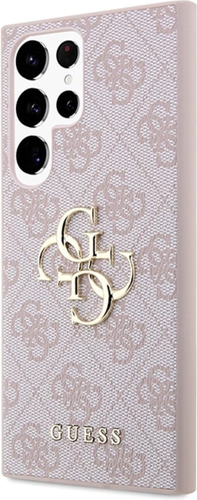 Guess 4G Metal Back Case - Geschikt voor Samsung Galaxy S23 Ultra (S918) - Roze