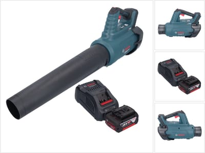 Bosch GBL 18V-750 Professionele accubladblazer 18 V BITURBO Brushless + 1x oplaadbare accu 5.0 Ah + lader