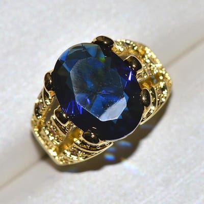 Klassieke Dominerende Heren Gouden Hip Hop Zirkonia Ring Blauw Wit Paars Diamant Dames Ring Verlovingsfeest Sieraden 11