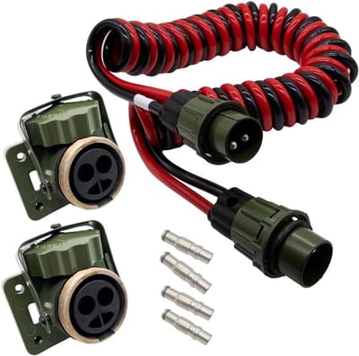 2-polige Nato elektrodraad - Verbindingskabel Aanhanger - Aanhanger Verbinding - Getest volgens VG96917 - 4 meter - Zwart