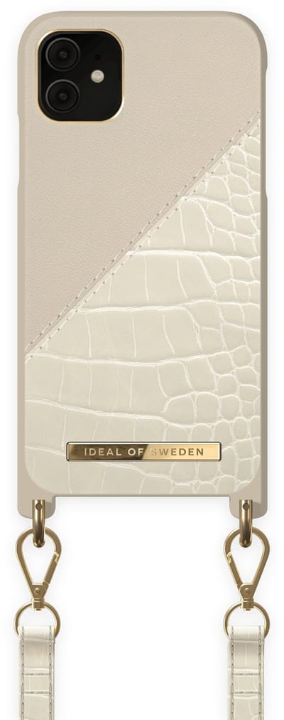 iDeal of Sweden Phone Necklace Case voor iPhone 11/XR Cream Beige Croco