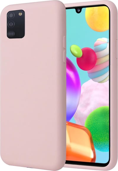 Hoesje geschikt voor Samsung Galaxy A41 - Matte Back Cover Microvezel Siliconen Case Hoes Roze