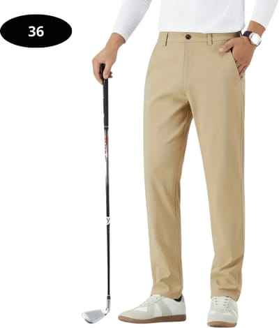 Livano Golfbroek Heren - Golfkleding - Golfen - Golf Accessoires - Nette Pantalon - Beige XL - Maat 52