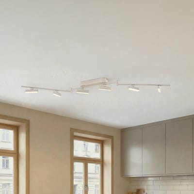 Lindby LED spot Eldrin, wit, 6-lamps, lichtstrip