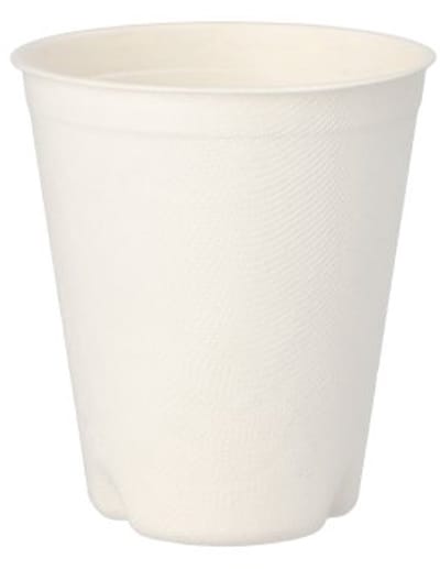 10x 12 Drinkbekers Suikerriet pure 03 l Ø 9 cm · 10 cm wit voor warme dranken