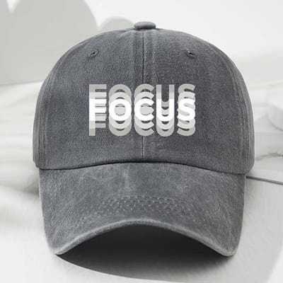 Focus Illusion Geprint Gewassen Baseballpet Nieuw Katoen Verstelbaar Klassieke Stijl Sport Eendensnavel Pet Voor Mannen Vrouwen Zonnehoed 56cm-60cm gray