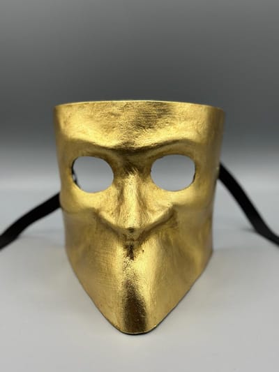 Bauta masker in goud - Handgemaakt Venetiaans masker- gala masker heren - Masker goud - masker kerst