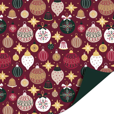 Cadeaupapier 70x200 cm - Classic Christmas - Christmas ornaments