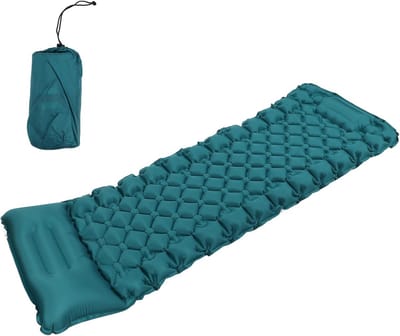 Opblaasbare Campingmat - Lichtgewicht Slaapmat - Outdoor Kamperen - Ingebouwde Voetpomp - Gemakkelijk Op Te Blazen - Nylon