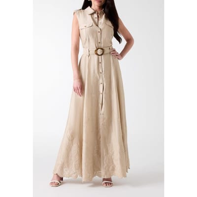 GUESS Mindy Embroidered Ch Velvet Taupe Multi Taglia: 38 | Maxi abiti Outlet | Donna | Nero