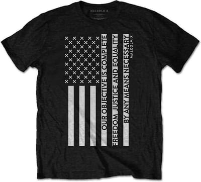 Malcolm X - Freedom Flag Heren T-shirt - M - Zwart