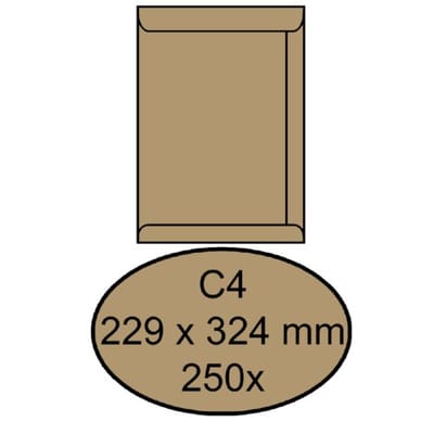 Envelop quantore akte c4 229x324mm bruinkraft 250 Stuks