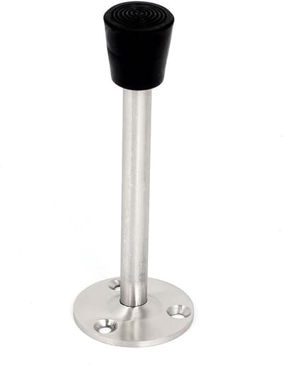 Deurstopper - Wandmontage Stopper - Schade Voorkomen - Roestvrij Staal - 45 x 120 mm - Zilver Zwart